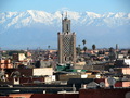 Overlooking the medina with a backdrop of the snowy Atlas Mountains
